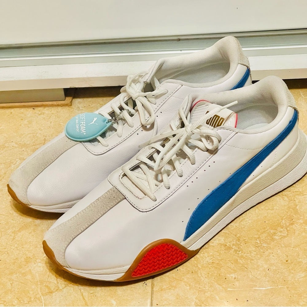 Puma Turin 0 36779401 Mens White Leather Casual Lace Up Sneakers Shoes Sz 12